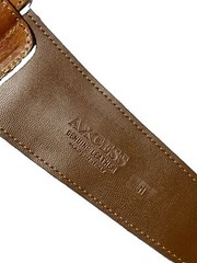 Axcess Leather Belt Made In Italy Brown Wide Woven Buckle Medium 26-30.5 inches