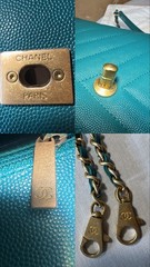 Chanel Top Handle Small Flap Bag – Teal Caviar with Lizard Handle (Full Set)