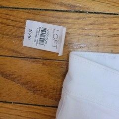 LOFT Modern Boot Jeans In Optic White NWT Nautical Coastal Preppy Chic