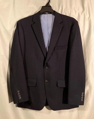 Men’s Haggar Blazer 38Short Navy Blue In Motion Tailored Fit Sport Coat #HJ10337