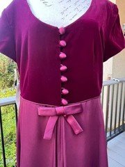 VTG Liz Claiborne Dress 14 NWT Burgundy Velvet Satin Maxi Gown Bridgerton 1990s