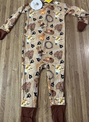 Bamboo Sweet Southern Oak Zippy Rodeo Wrangler Cows Cowboy Pj’s Baby 2T NWT