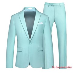 Men’s One Button Formal Suits 2pcs Blazer Jacket Pants Slim Party Grooms Wedding