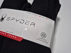 SPYDER Mens Socks Crew Cushioned Everyday Work Sports 10 Prs SZ 6-12 Black