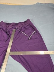 MedCouture Womens Elastic Waist Slash Pocket Royal Blue Jogger Pant Sz L Purple