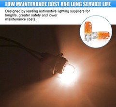 10 PCS 12V 5W T10 Red Car Flat Foot Mini Light Bulbs, Halogen Qu Size: T10-Red