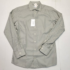 $285 New ETON Slim Fit Button Flex Sport Shirt Men 15.5 EU 39 M Green GEOMETRIC