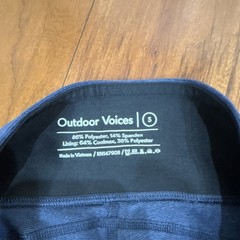 Outdoor Voices Women’s Size S Black/Blue Colorblock Stretch Leggings
