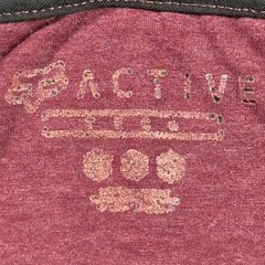 Fox Racing Active Tech Mens T-Shirt Maroon Burgundy Orange Logo Graphic Large
