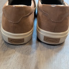Dr Scholl’s Nova Slip-On Sneakers Womens 7M Tan Perforated Suede Platform Shoes