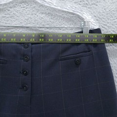Talbots Collection Womens Plaid Dress Pants 12 Blue Stretch Four Button Career