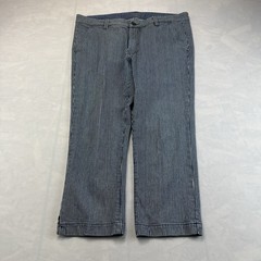 Purnell Striped Wide Leg Jeans Women’s Size 31 Blue White Railroad Denim