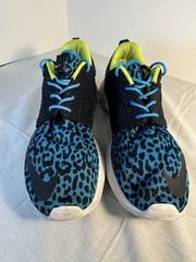 Nike Roshe Run FB (Blue Leopard) Blue Black Neon Yellow-Green Men’s Size 11