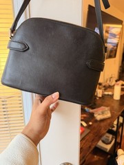 kate spade new york Staci Dome Crossbody Bag Black Zip Logo Gold Hardware