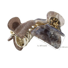 1.57 Inch Floral Printed Medium Acrylic Hair Claw Clips for Girls and Women,Plas
