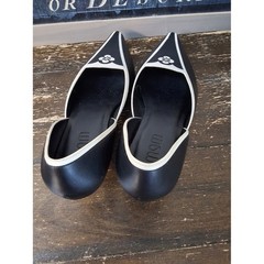 AMPM Black and White Pointed D’Orsay Flats