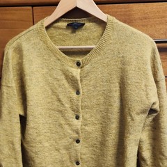 J.Crew Women’s Yellow Knit Button-Front V-Neck Cardigan Sweater XS Mohair Wool