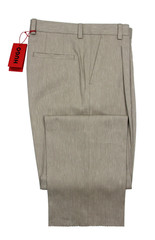 Hugo Boss Florus252 Pants Mens 34 Light Brown Linen Pleated Front Modern Fit