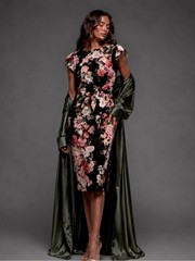 Adrianna Papell Floral Midi Dress Romance