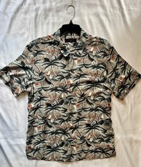 ALLSAINTS Men’s L Short Sleeve Button-Up Shirt VANUATU Nautical Ship Print