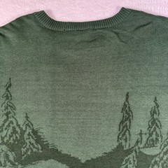 Dr. Seuss The Grinch Sweater Mens Large Green Whoville Graphic Knit