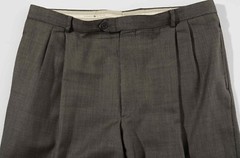 44R Joseph Abboud USA Gray Nailhead Wool 2-Piece Suit 38×31.5 Trousers Jacket XL