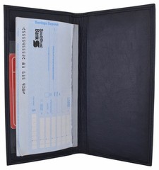 Basic PU Leather Blue Checkbook Covers