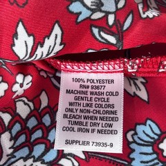 Liz Claiborne Womens Red Floral Cap Sleeve V Neck Blouse Top Size Small NEW