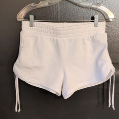 Rue 21 Women’s White Lounge Shorts M Relaxed French Terry Drawstring Waist