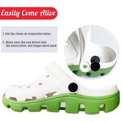 Lopau 10Sets Replacement Rivets for Croc, Strap Buttons Black
