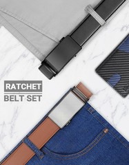 Zitahli Ratchet Belt for Men – 2 34″ to 48″ Waist Adjustable, Black/Coffee