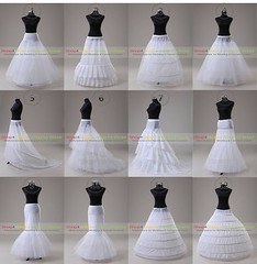 White Wedding Ball Gown Hoop/Hoopless/Mermaid Fishtail Crinoline Petticoat Slips
