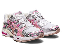 Asics GEL-NIMBUS 9 WHITE/PURE SILVER Rare color Pink White Silver Size 7.5 RARE
