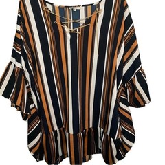 Striped Mileage Blouse With Chain Detail