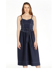 Free Assembly Women’s Sweetheart Belted Cotton Utility Midi Dress – Size M