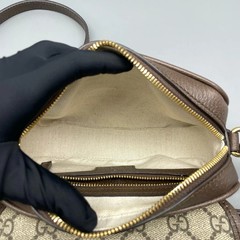 Gucci Web Messenger Beige Ebony Red Gg Supreme Monogram (qy052926c9r)