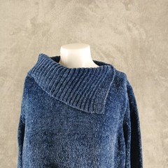 NWT $49 Karen Scott Chunky Textured Sweater PLUS SIZE 0X Cowl Neck Blue
