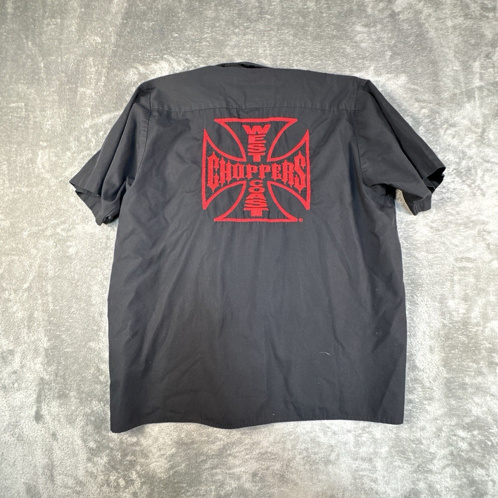 Jesse James West Coast Choppers Mechanic Mens XL Black Vintage Embroidered