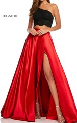 Sherri Hill 52730 Blk/Red 2pc Formal Size 8 “NEW”