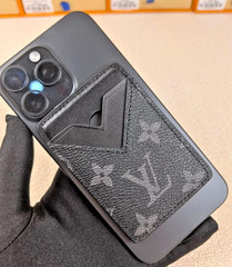 Louis Vuitton Phone Wallet Magnet Slender Black Card Holder Monogram Pre-Owned