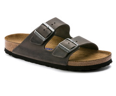 Birkenstock Arizona Iron Oiled Leather Soft Footbed Unisex Sandals Narrow/Wide
