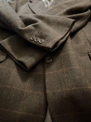 Brooks Brothers 346 Mens Blazer 44L | Dark Grey Plaid Accent | 100% Lambswool