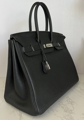 Hermes Black Birkin 35 in Noir Togo Leather With Palladium Hardware