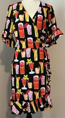 Ronni Nicole Black Multi Fun Party Cocktail Bachelorette Vegas Wrap Dress 10