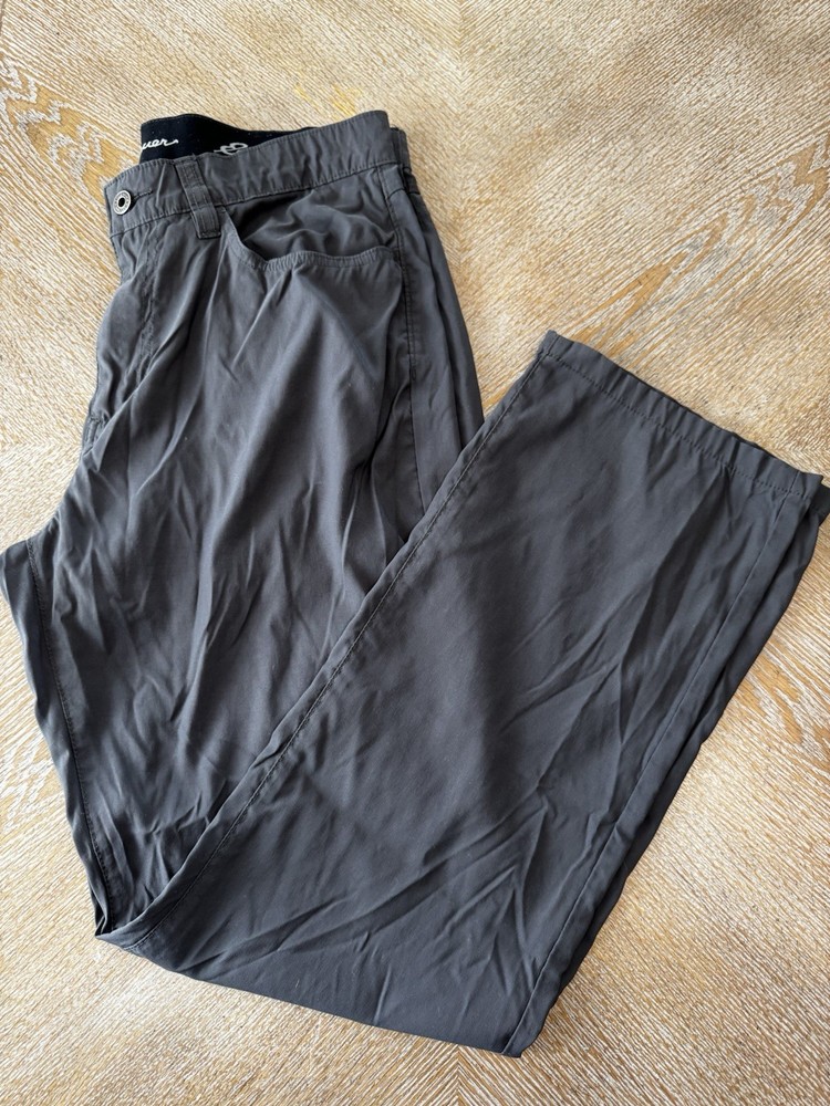 Eddie Bauer Gray Pants 34X32 Flat Front Pockets 95% Nylon 5% Spandex