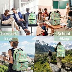Cute Floral Bunny Backpack, Polyester Backpacks with Straps, 11.4Inx5.9Inx15.7In