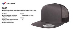 YP Classics Yupoong Flat Bill Trucker Cap Structured Meshback Snapback Hat 6006
