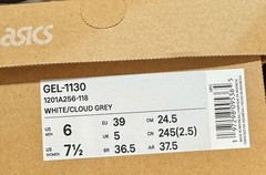 ASICS Gel 1130 White Cloud Grey 1201A256-118 Mens Size 6 Womens Size 7 1/2 NEW