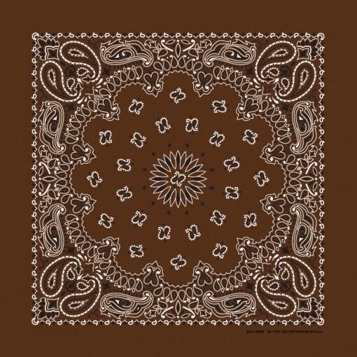 Cocoa Paisley Bandanna USA Made Approx 22×22 inch 100% Cotton Crafts and Fun