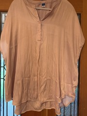 Old Navy Satin Blouse Bundle – Hunter Green & Rose Pink – Women’s XXL
